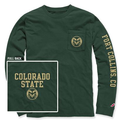 Picture of Green Long Sleeve Colorado State University League Tee