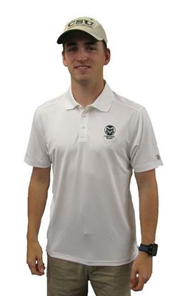 Picture of White Colorado State Rams Under Armour Performance Polo