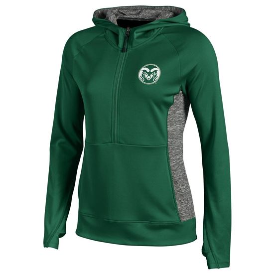 Green Women Colorado State 1/2 Zip Champion Hoodie