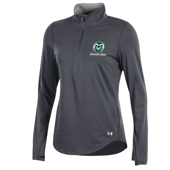 Grey Women's Colorado State Under Armour 1/2 Zip Pullover