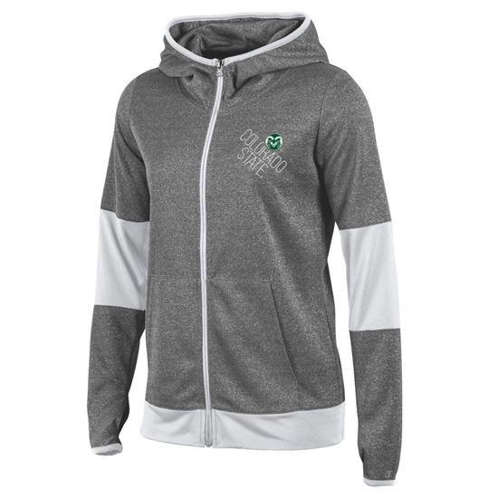 Grey/White Colorado State Full Zip Champion Hoodie