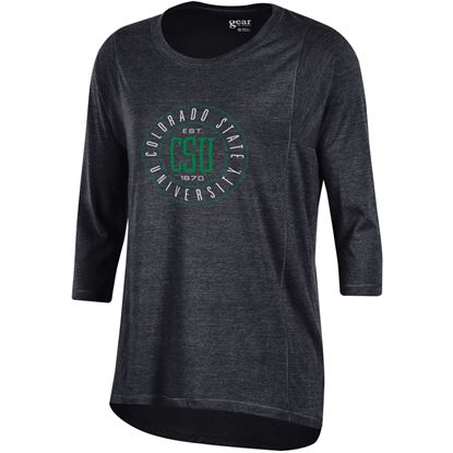 Black Colorado State University Gear 3/4 Sleeve Tee