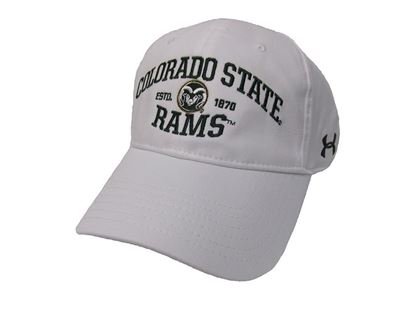 White Colorado State Rams 1870 Under Armour Free Fit Hat