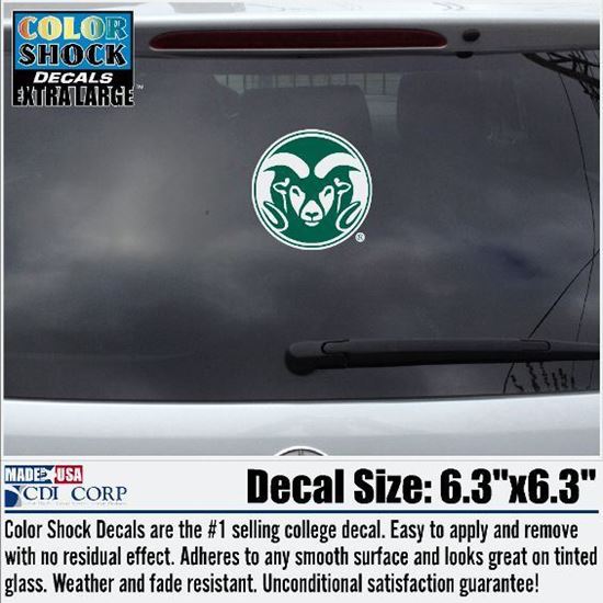 Medium Green/White Colorado State University Ram Head Decal